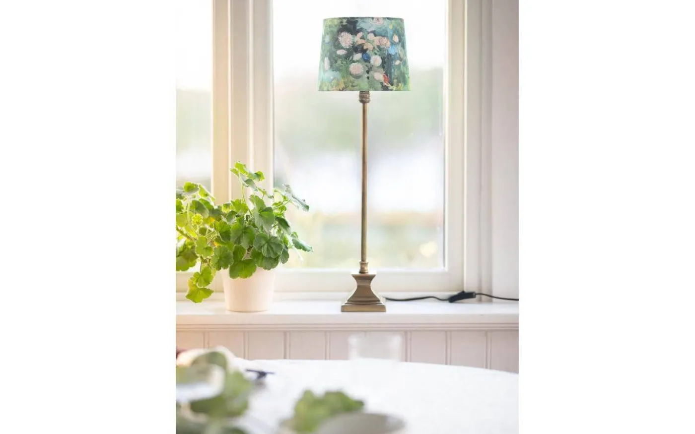 Sofia Lampskärm Blomster Ø25cm Grön