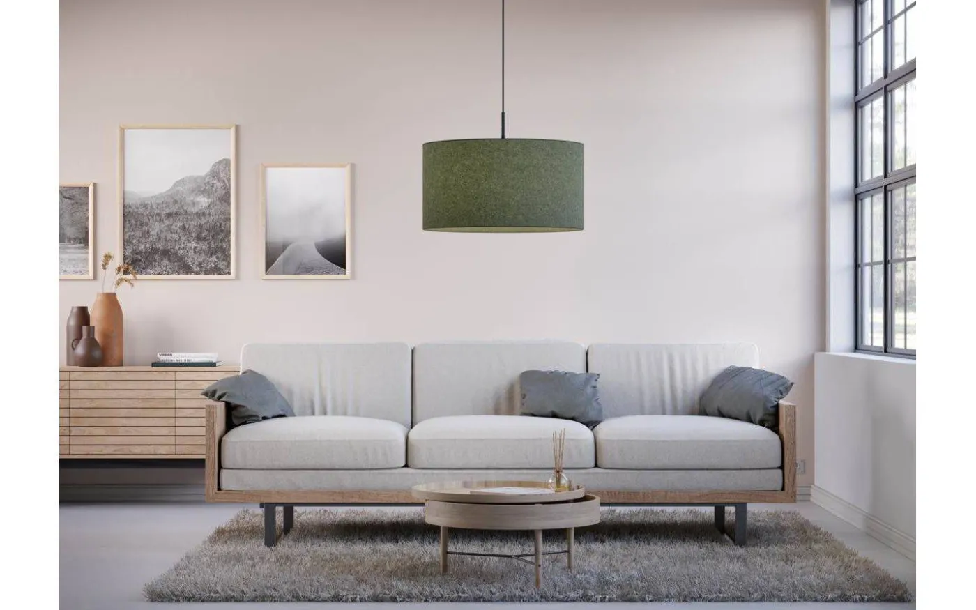 Soft Taklampa Ø57 Grön Ull