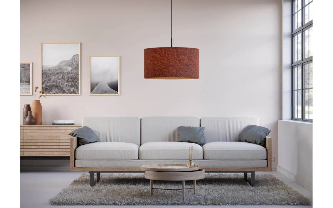 Soft Taklampa Ø57 Roströd Ull