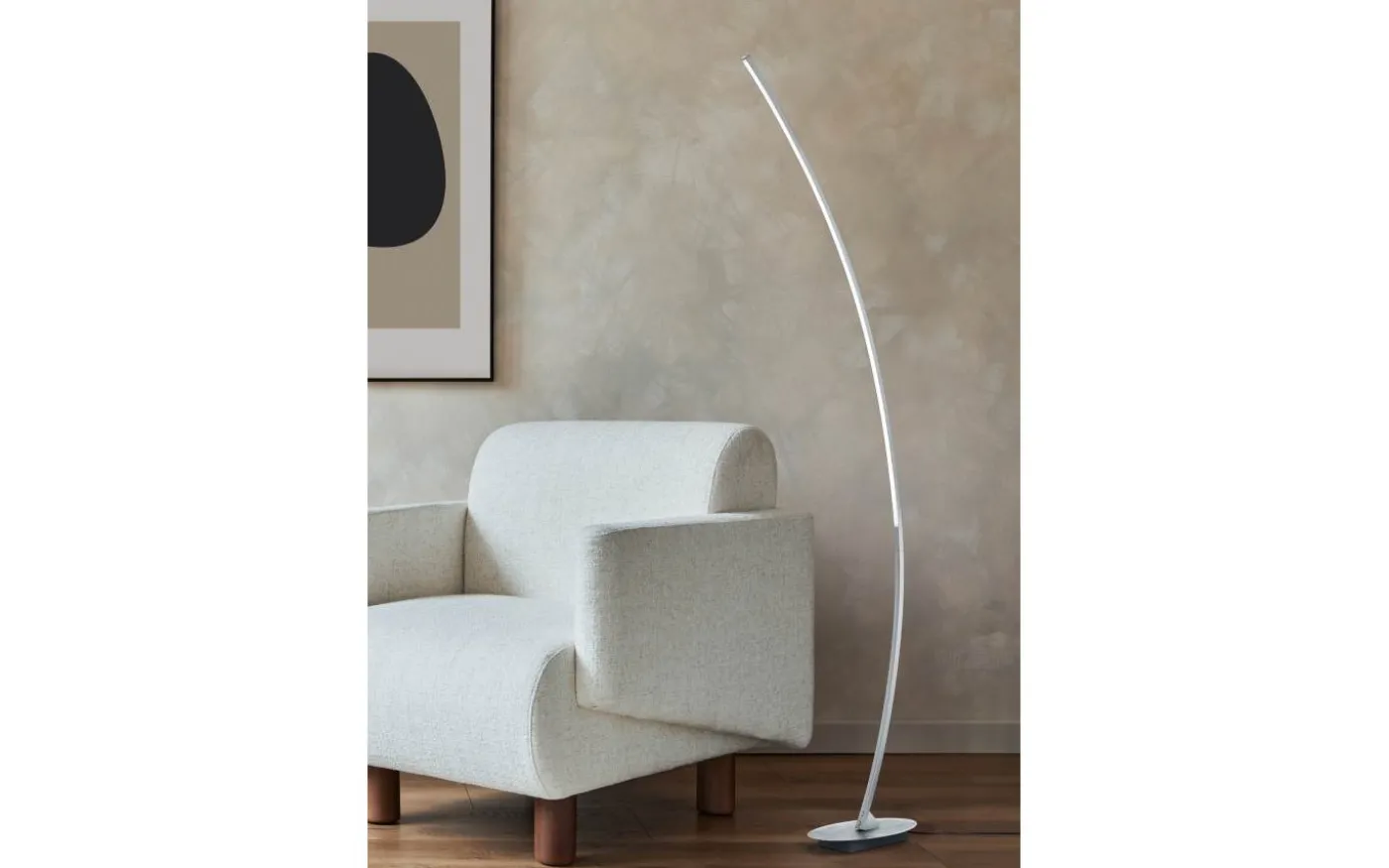 Solo Golvlampa LED i borstad aluminium