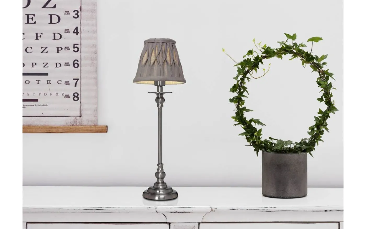 Sophie Lampfot 39cm Borstad Krom