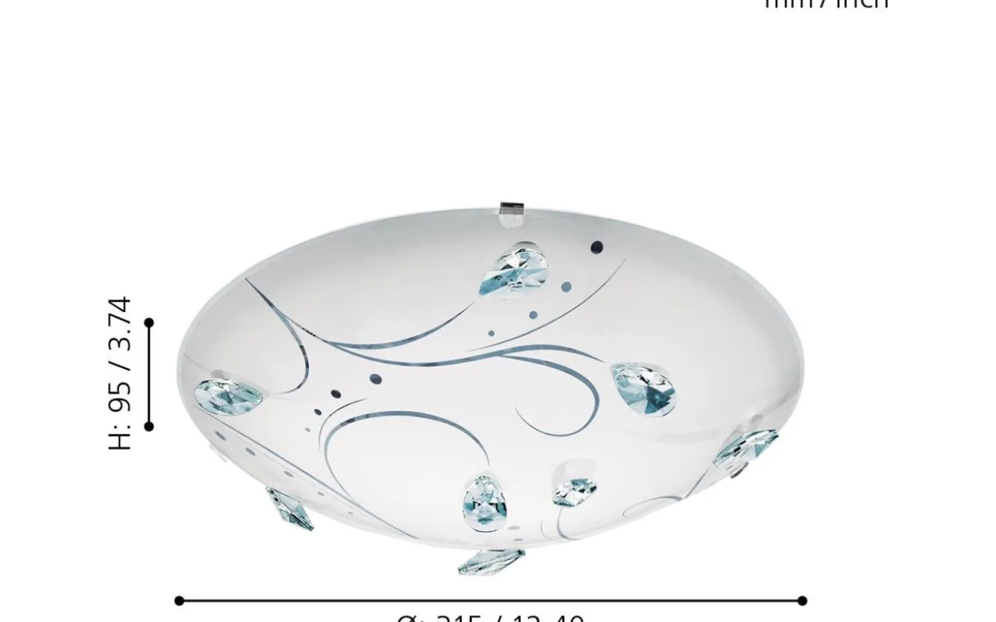 Sorrenta Plafond 31,5 LED 4000K 16W Vit/Kristall