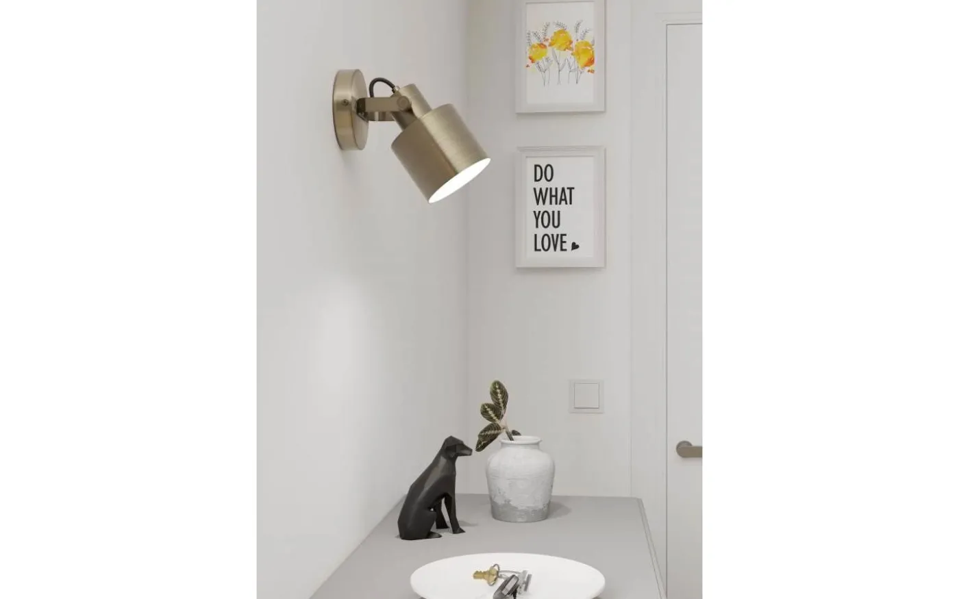 Southery Vägglampa Guldfärgad