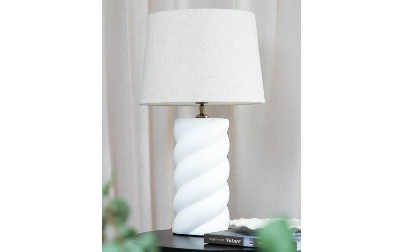 Spin Bordslampa 65cm Sofia Florenzo Vit/Beige