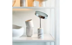 Starlight Uppladdningsbar Bordslampa 25cm LED 3000K 2W Krom/Vit Marmor