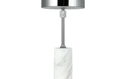 Starlight Uppladdningsbar Bordslampa 25cm LED 3000K 2W Krom/Vit Marmor