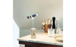 Starlight Uppladdningsbar Bordslampa 25cm LED 3000K 2W Krom/Grå Marmor