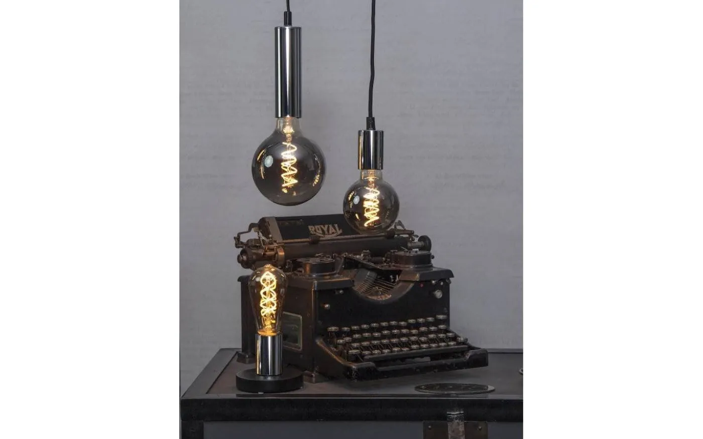 Stil Pendel E27 med 3,5m textilkabel Krom