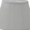 Stilskärm Satin Oval Lampskärm 20cm Plisserad Offwhite