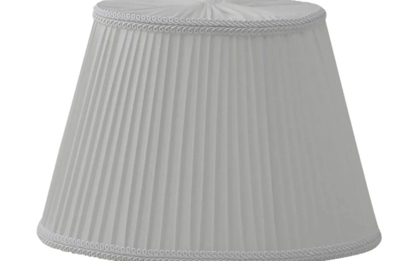 Stilskärm Satin Oval Lampskärm 20cm Plisserad Offwhite