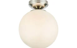 Stintino Plafond 20cm Vit/Satinnickel IP44