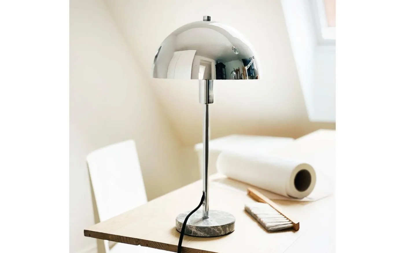 Stockholm D20 Bordslampa 40,5cm Krom/Marmor