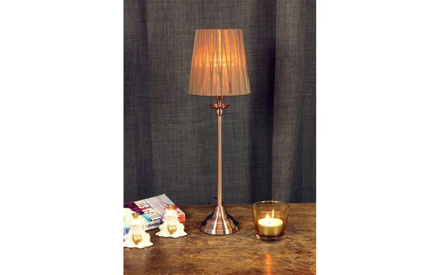 Straight Lampfot 39cm Koppar