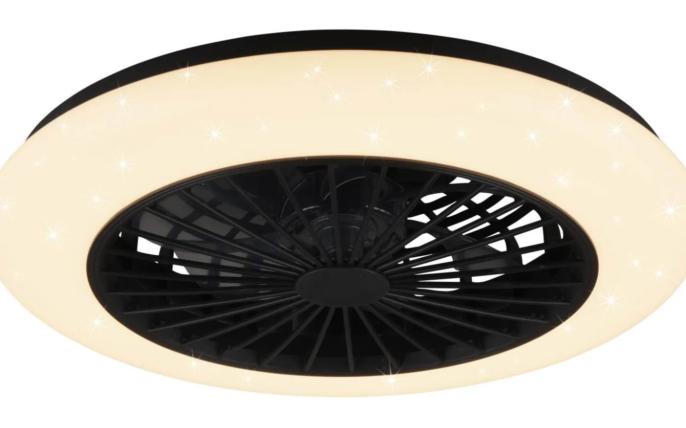 Stralsund Takfläkt 49cm LED mattsvart stjärnljus