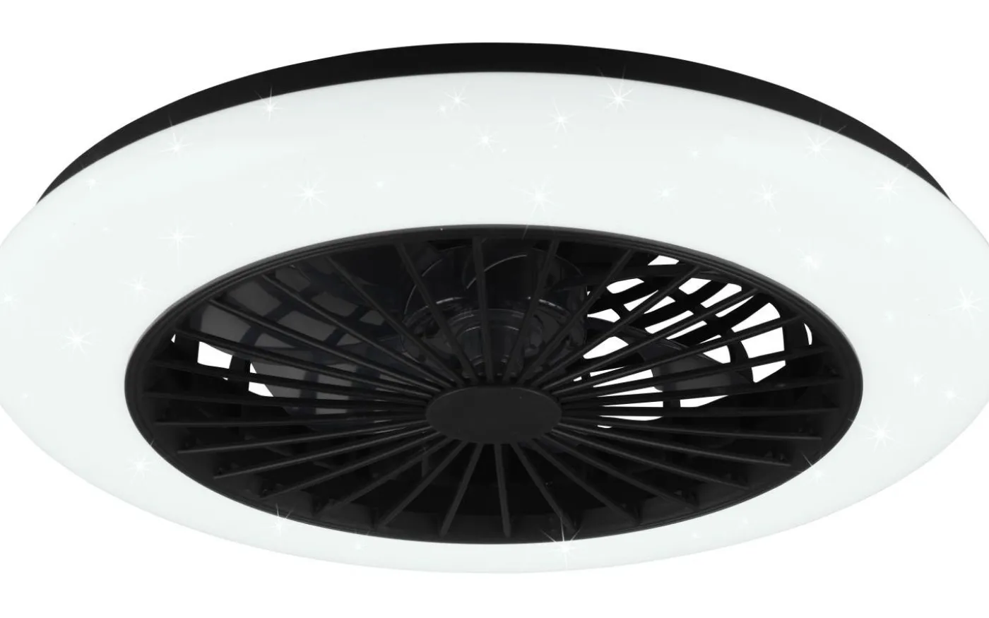 Stralsund Takfläkt 49cm LED mattsvart stjärnljus