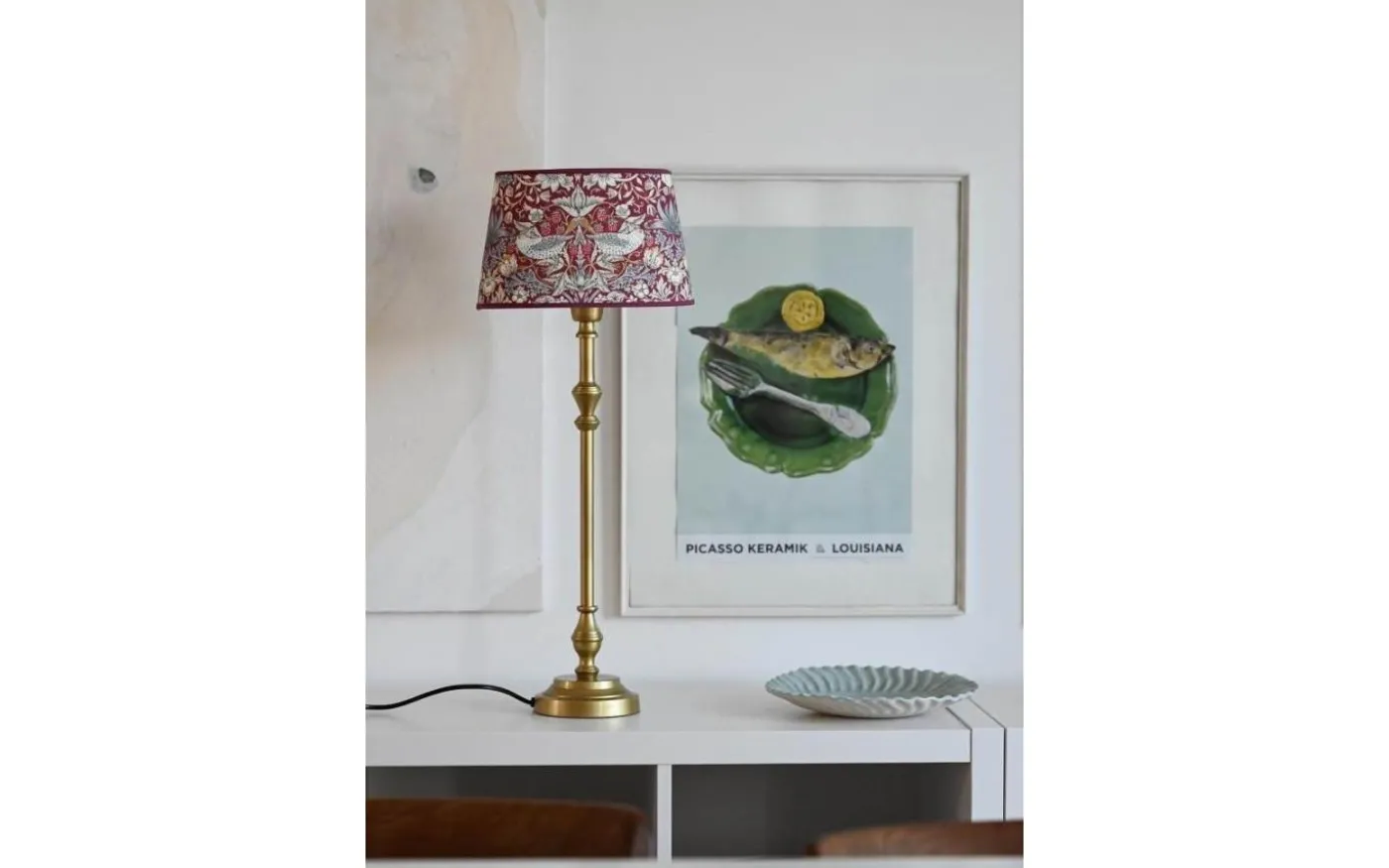 Strawberry Thief Oval Lampskärm 20cm Plum William Morris