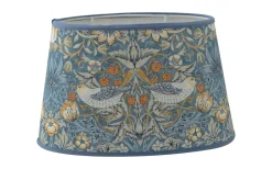 Strawberry Thief Oval Lampskärm 20cm Teal William Morris