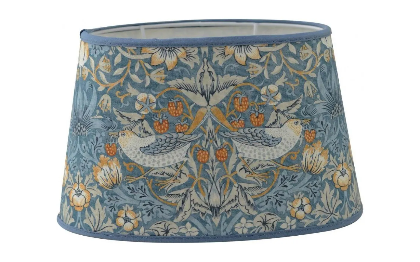 Strawberry Thief Oval Lampskärm 20cm Teal William Morris