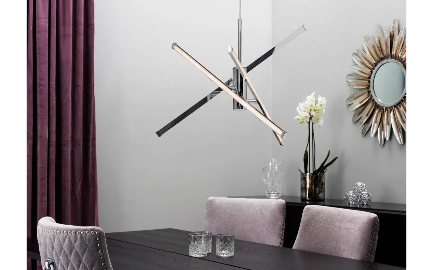 Strazza Taklampa 62cm 3-Steg DIM Krom