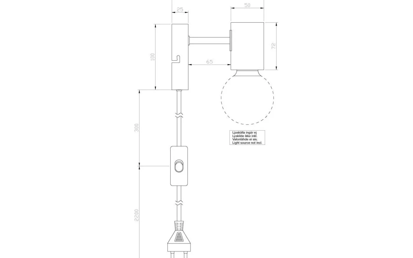 Strict Vägglampa Svart