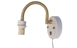 Svaneholm Vägglampa Vit/Borstad Mässing