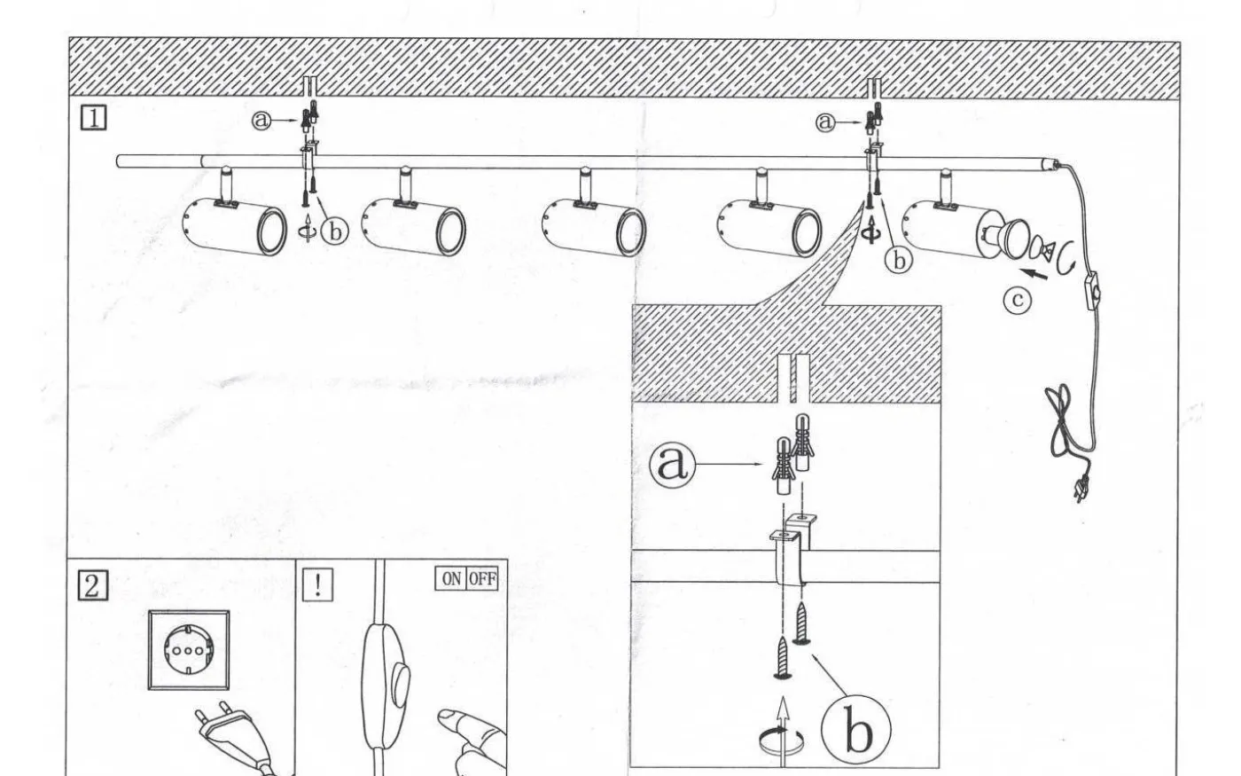 Swan Vägg/Takspotlight 153cm 5L Svart