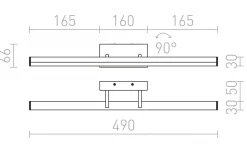 Sway Vägglampa Krom 49cm LED 12W IP44 3000K