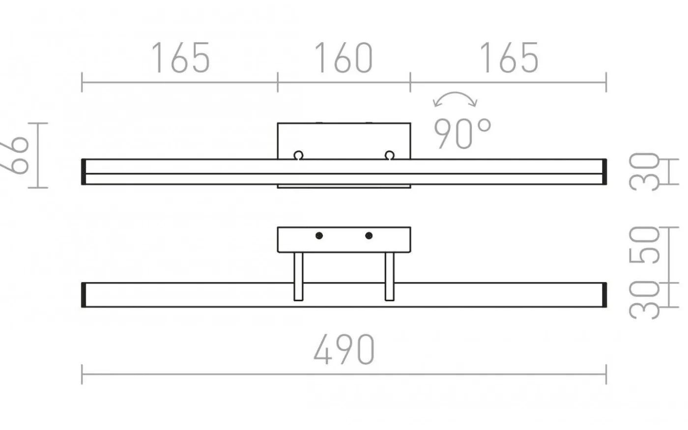 Sway Vägglampa Krom 49cm LED 12W IP44 3000K