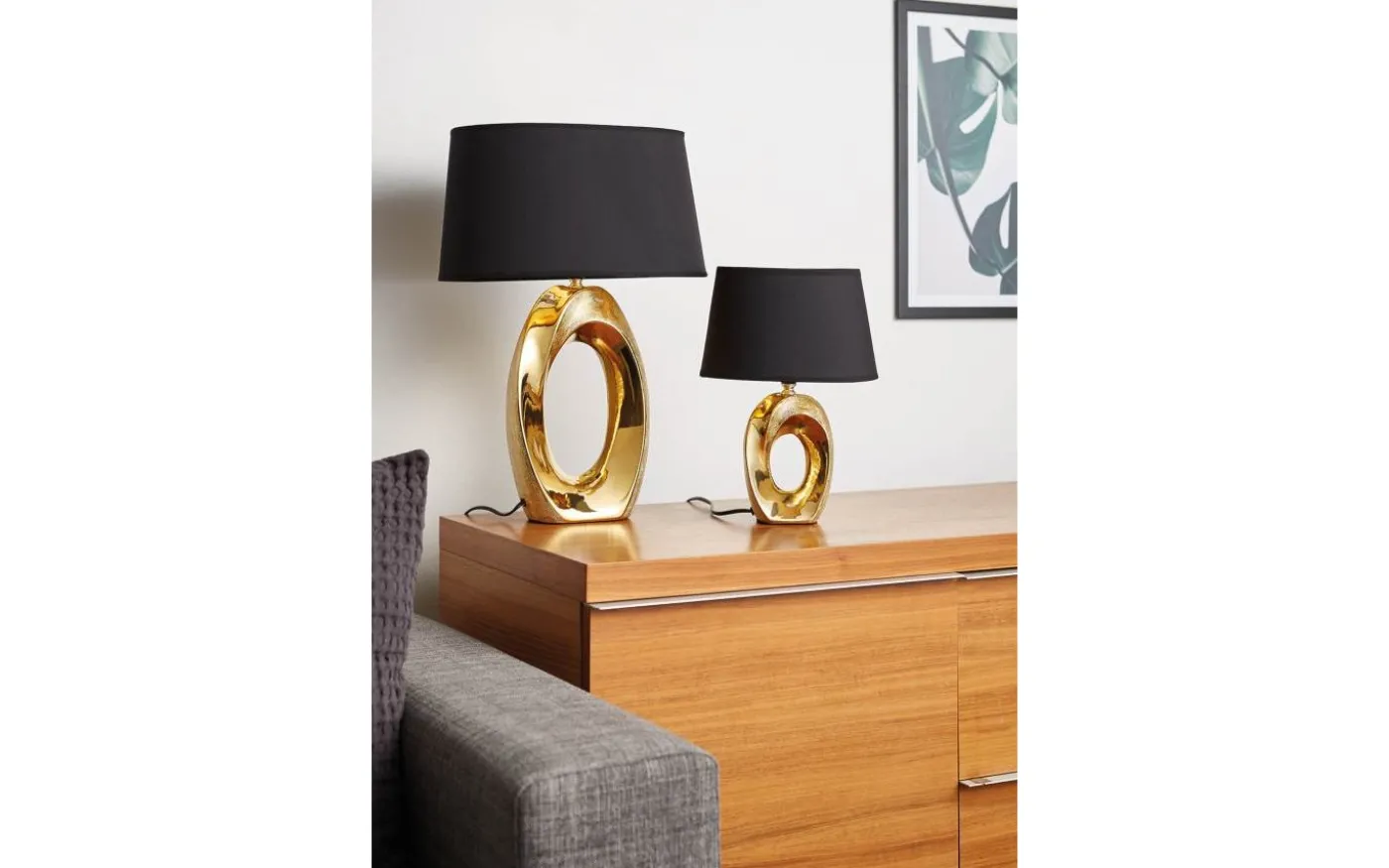 Taba Bordslampa 52cm E27 guld/svart