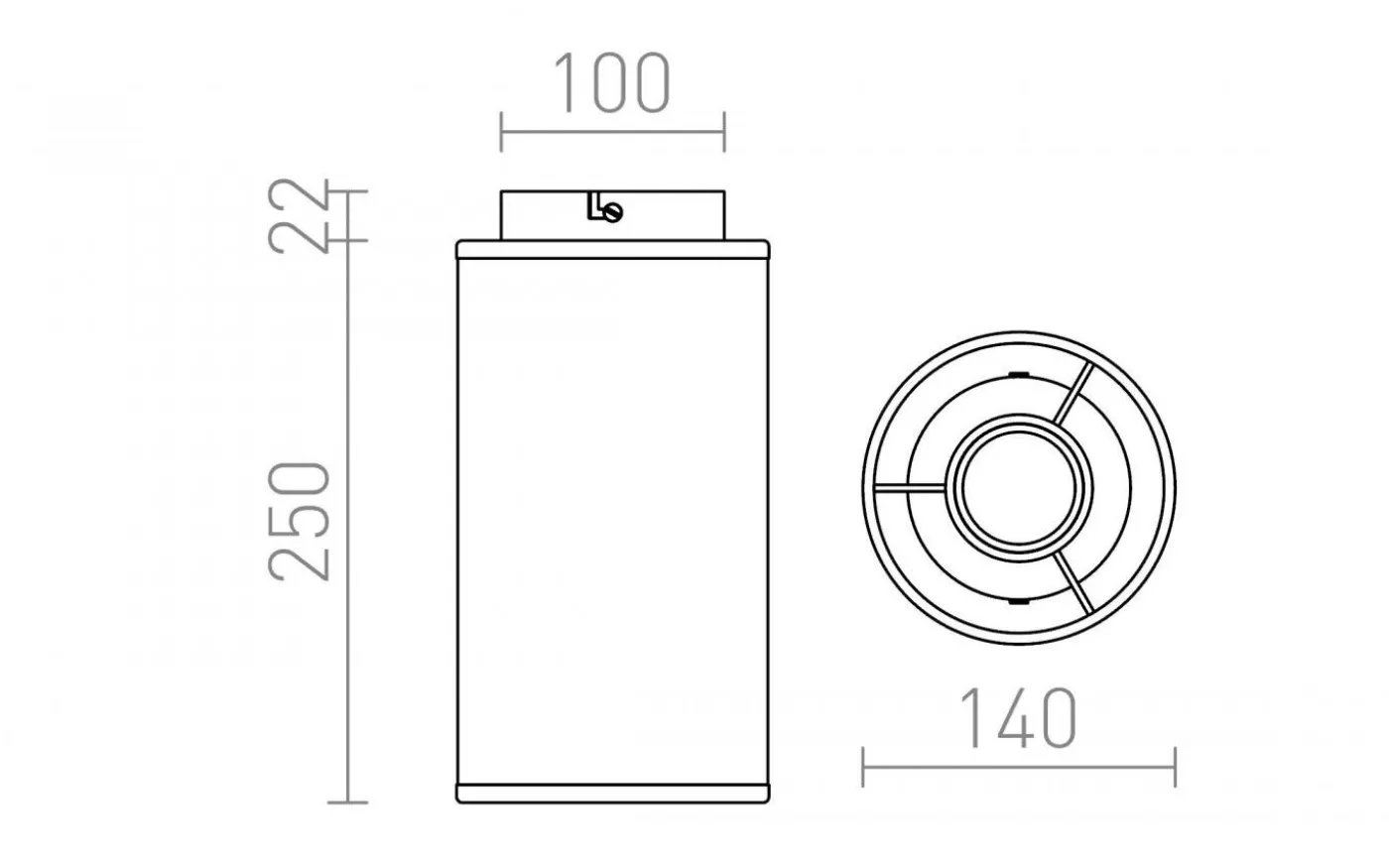 Taco Takspotlight Svart/Krom E27