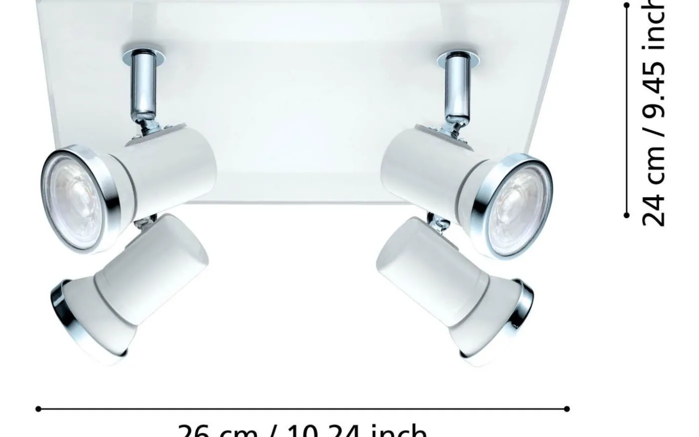 Tamara Takspotlight 26cm GU10 LED 3000K 4x3,3W Vit IP44