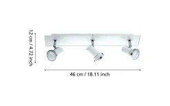 Tamara Takspotlight 46cm GU10 LED 3000K 3x3W Vit IP44