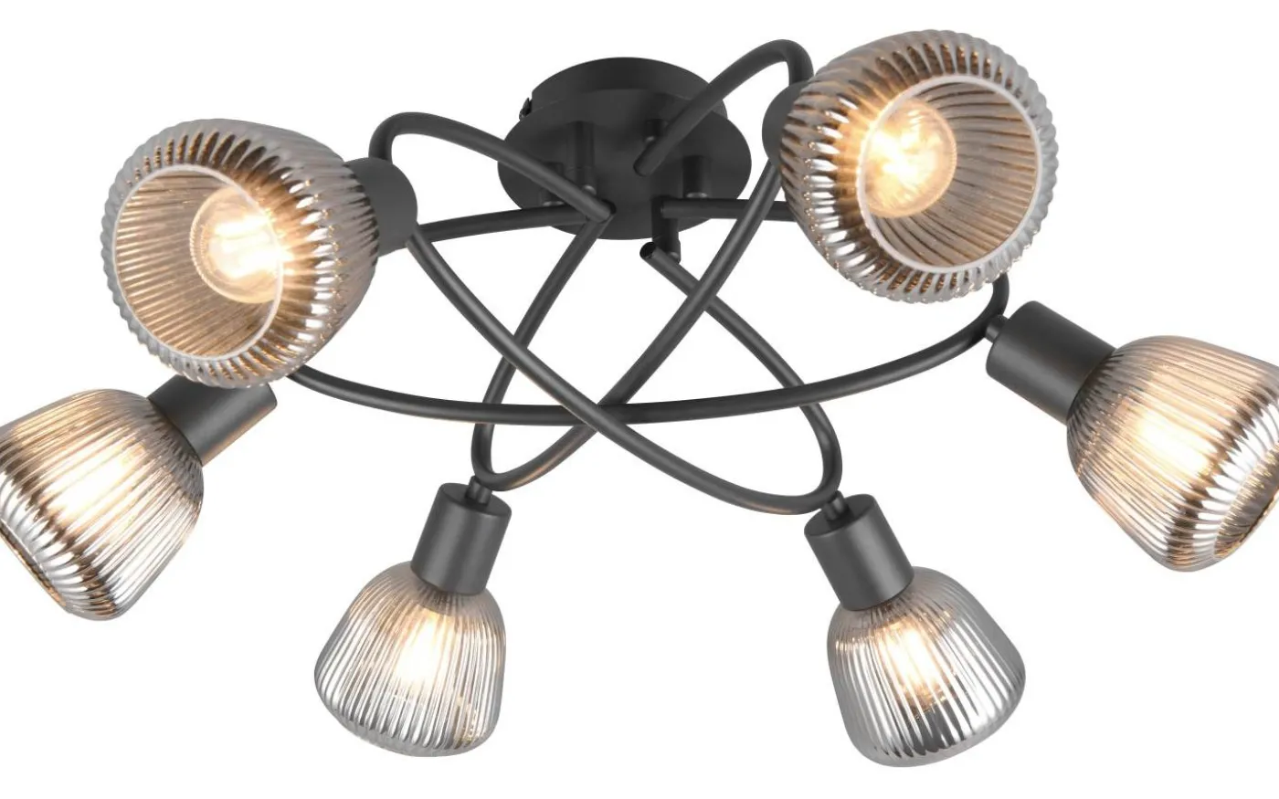 Tarifa Plafond 6-delad E14 mattsvart/förkromad
