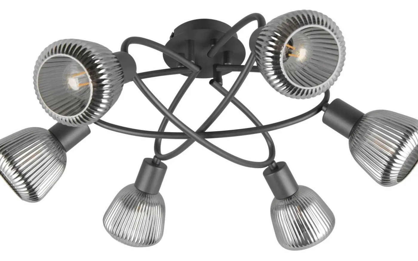 Tarifa Plafond 6-delad E14 mattsvart/förkromad