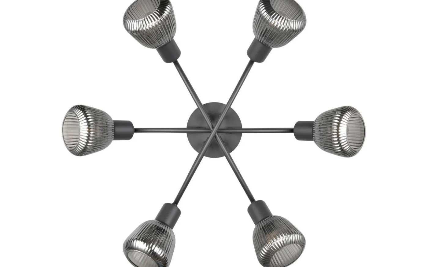 Tarifa Plafond 6-delad E14 mattsvart/förkromad