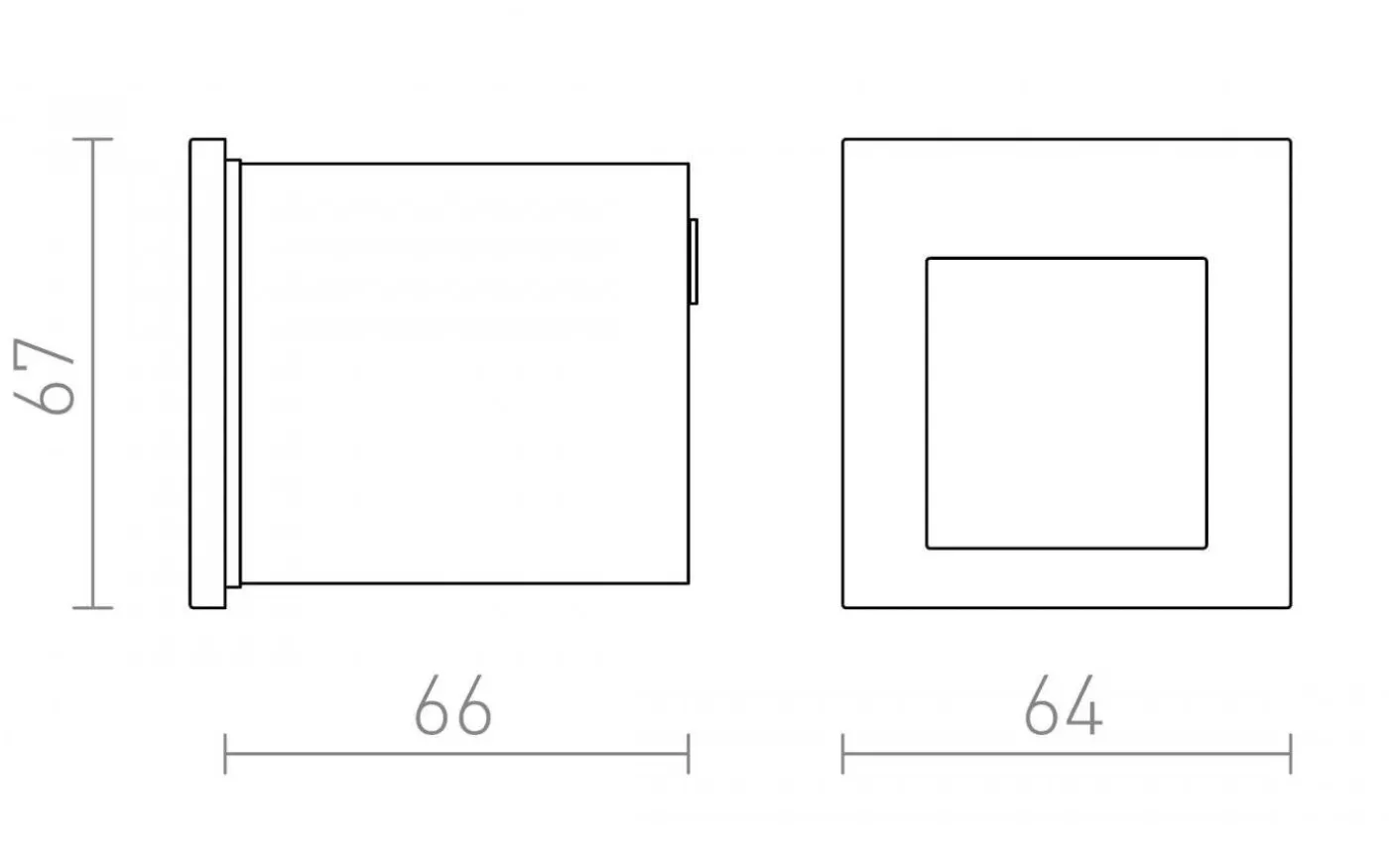 Tess SQ Vägglampa Silvergrå