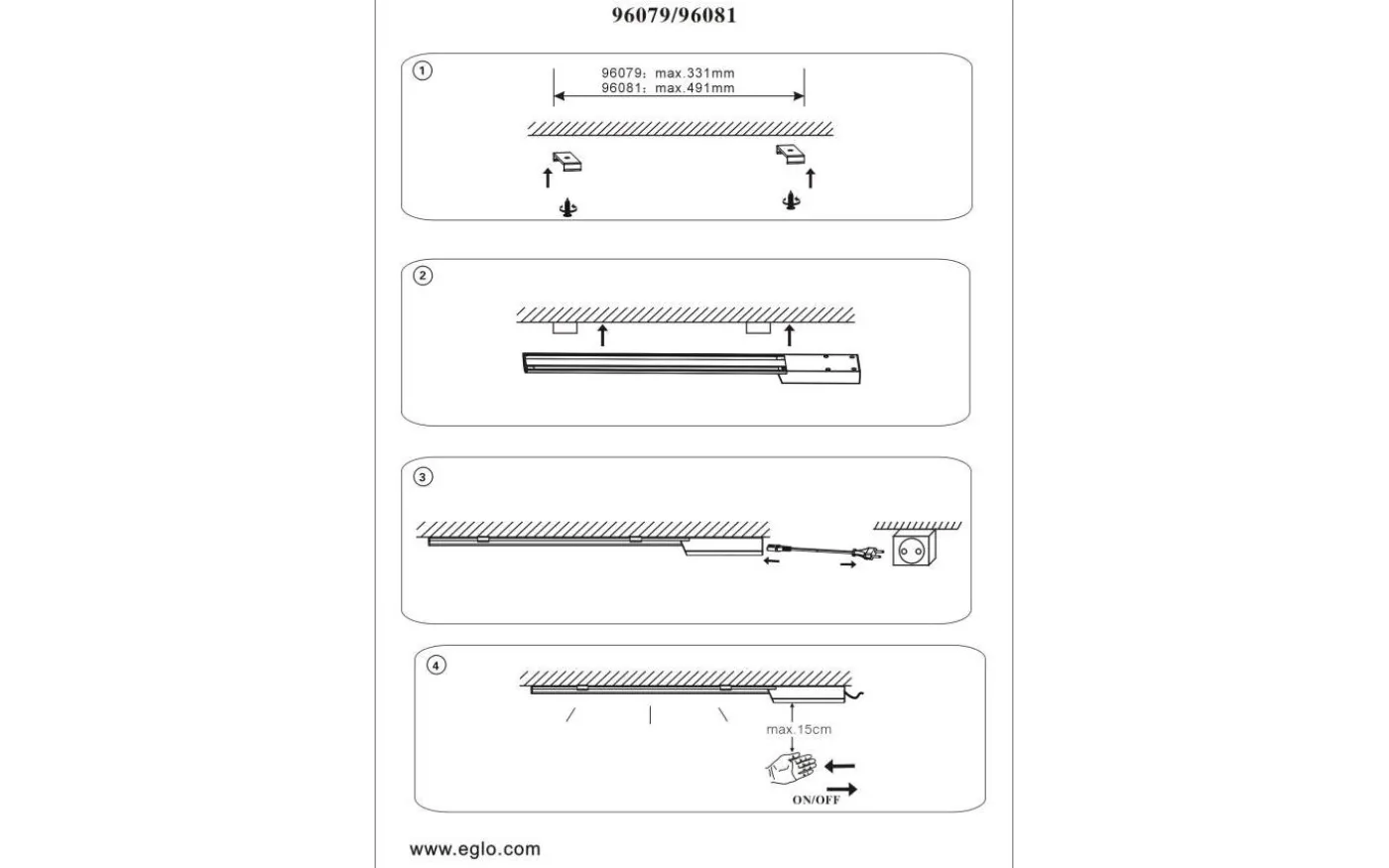 Teya Bänkbelysning 60cm med Rörelsesensor LED 4000K 10W Silver