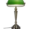 The Banker Bordslampa 41cm Antik/Grön