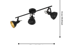 Thornton Takspotlight 61cm Svart/Guld