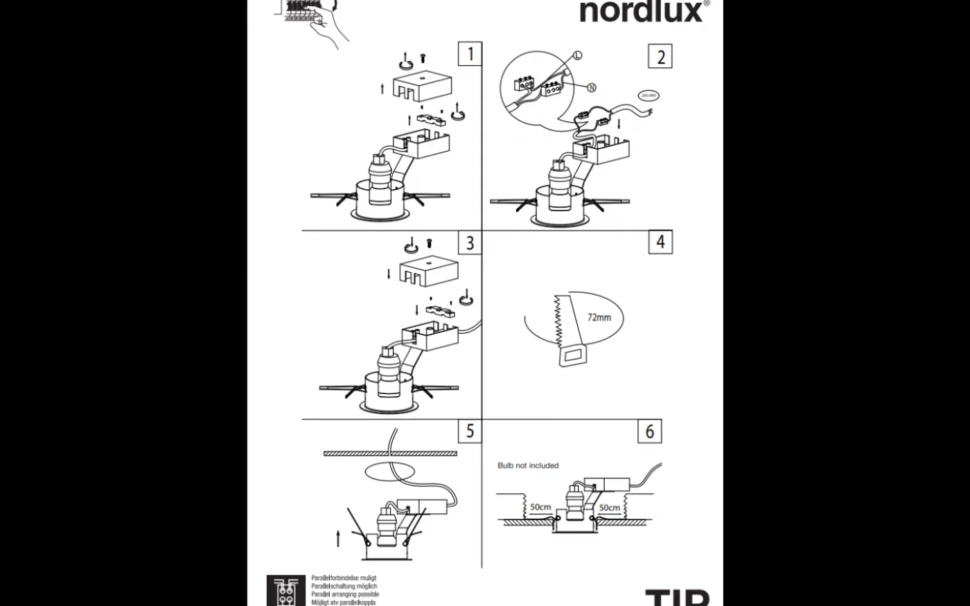 Tip Spotlight GU10 IP23 Galvaniserat Stål