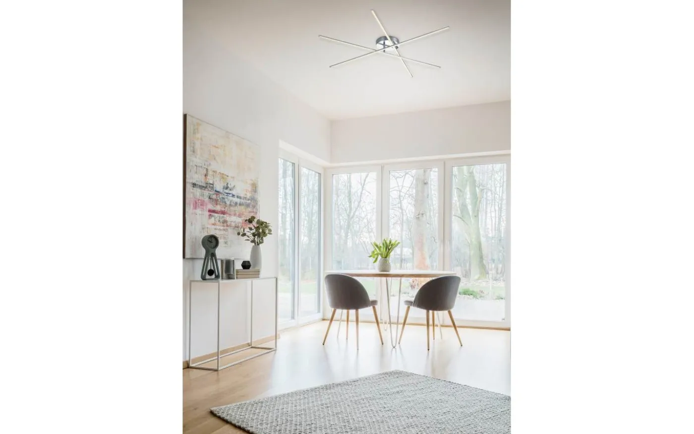 Tiriac Plafond LED borstat stål