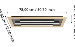 Tirrenara Plafond 78cm LED 2700-6500K 32W med Fjärrkontroll Natur