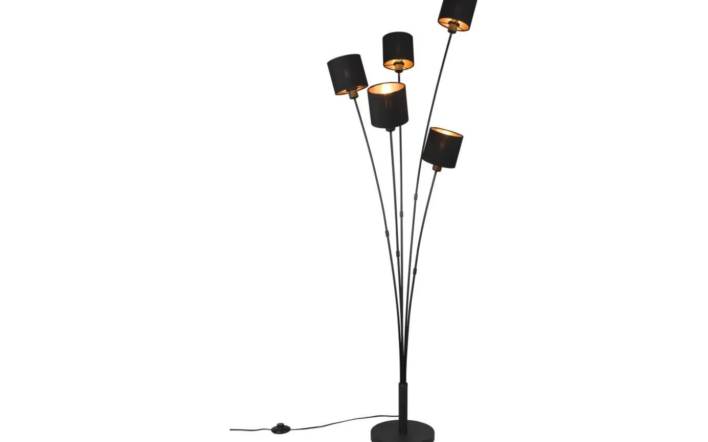 Tommy Golvlampa 5-delad E14 matt svart/guld