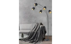 Tommy Golvlampa 5-delad kurvad E14 matt svart/guld