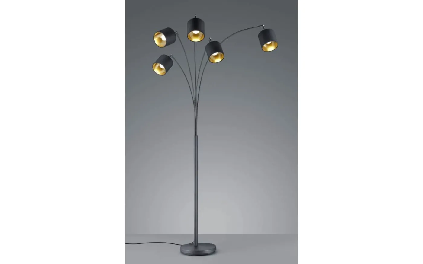 Tommy Golvlampa 5-delad kurvad E14 matt svart/guld