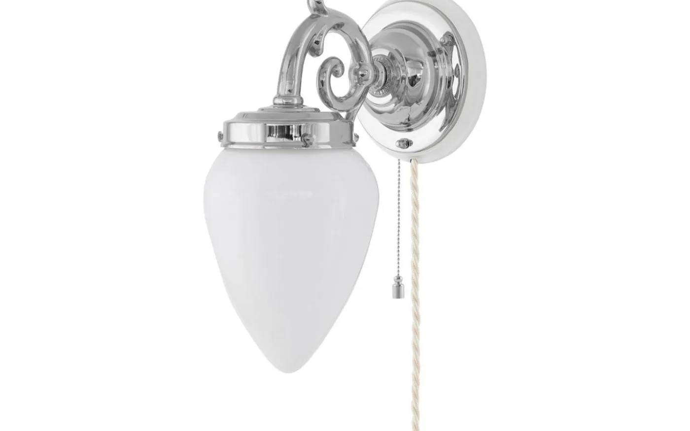 Topelius - Förnicklad / Brytare / Vitt fäste