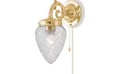 Topelius - Mässing / Brytare / Vitt fäste