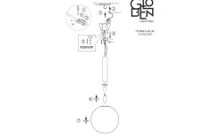 Torrano Taklampa 30cm E14 Svart/Opalvit