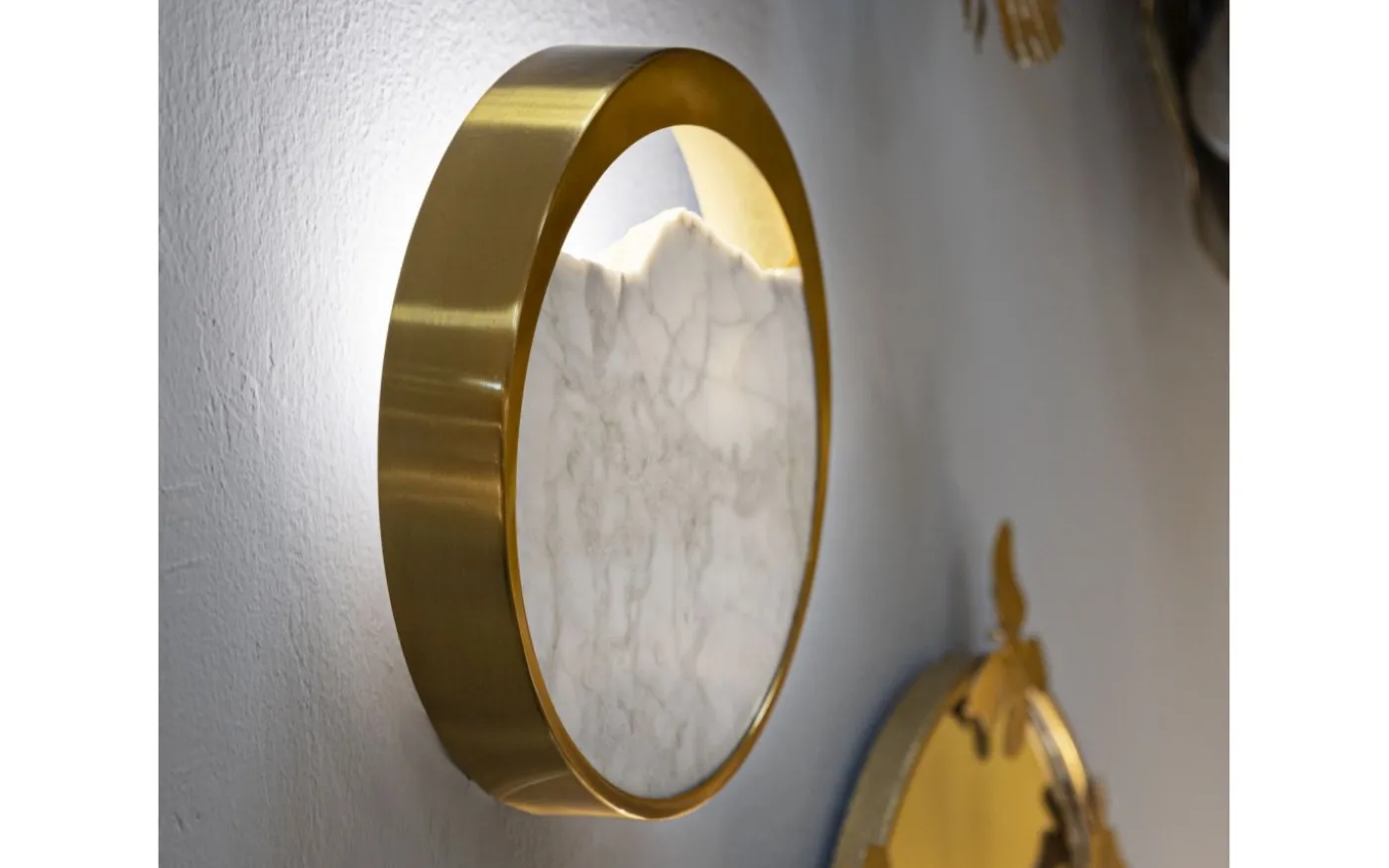 Torre Vägglampa Marmor 24cm Guld