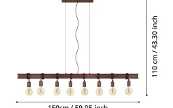 Townshend 4 Taklampa 150cm 8L Antikbrun